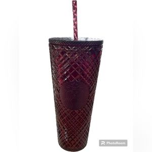NWT Starbucks VALENTINE 2022 Red Merlot Jeweled 24oz Venti Tumbler Cold Cup